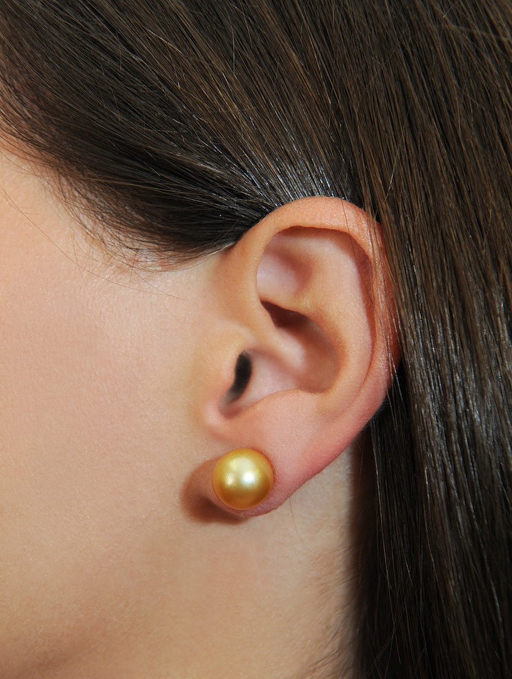 Choose Your Quality 10mm Golden South Sea Pearl Stud Earrings Choose