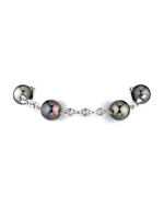 White Gold Tincup Bracelet with 10mm Multicolor Tahitian Pearls