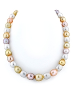 10-12mm Golden & Freshwater Off-Round Pearl Necklace