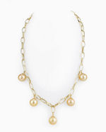 11mm Golden South Sea Pearl 18K Gold Necklace