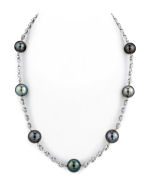 10.5mm Tahitian Multicolor Pearl Tincup Necklace