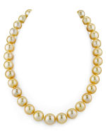 11-14mm Golden South Sea Pearl Necklace - AAAA Quality