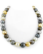 11-14mm Nancy Pelosi Tahitian & Golden Multicolor Pearl Necklace