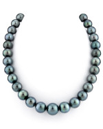 11-14mm Deep Green Tahitian South Sea Pearl Necklace