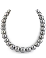 11-14mm Silver Tahitian Pearl Necklace- AAAA Quality