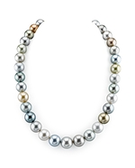 12-14mm Ultimate Tahitian Multicolor Pearl Necklace - AAAA Quality