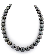 11-14mm Black Tahitian Pearl Necklace- AAAA Quality
