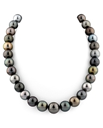 12-14mm Massive Tahitian Multicolor Pearl Necklace - AAAA Quality