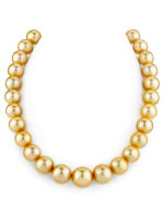 12-15mm Golden South Sea Pearl Necklace - AAAA Quality