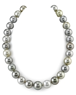 CERTIFIED 13-14.9mm Tahitian Pearl Multicolor Necklace - AAAA Quality
