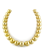 13-15.4mm Ultimate Golden South Sea Pearl Necklace- AAAA Quality