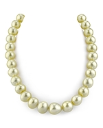 CERTIFIED 13-15.5mm Golden South Sea Pearl Baroque Necklace