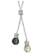 Gorgeous Two-Pearl Tahitian & Golden South Sea Pearl Pendant