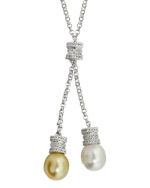 Gorgeous Two-Pearl South Sea Pearl Pendant