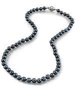5.5-6.0mm Japanese Akoya Black Pearl Necklace- AA Quality