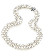 6.5-7.0mm Double Strand White Akoya Pearl Necklace