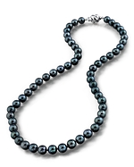 6.5-7.0mm Japanese Akoya Black Pearl Necklace- AAA Quality