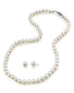 6.5-7.0mm Japanese Akoya Pearl Necklace & Earrings- AAA Quality