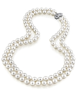 7-8mm White Freshwater Pearl Double Strand Necklace