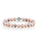 7-8mm Multicolor Freshwater Pearl Bracelet - AAAA Quality