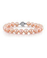 7-8mm Peach Freshwater Pearl Bracelet - AAAA Quality