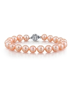 8-9mm Peach Freshwater Pearl Bracelet - AAAA Quality