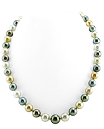 9-11mm Tahitian & Golden South Sea Multicolor Pearl Necklace