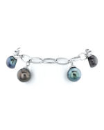 10mm Tahitian South Sea Multicolor Pearl 18K Gold Bracelet