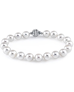 9-10mm White Freshwater Pearl Bracelet - AAAA Quality