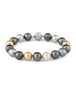 9-10mm Tahitian & Golden South Sea Pearl Bracelet - AAAA Quality