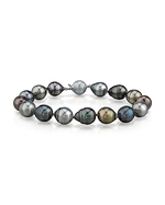 9-10mm Tahitian South Sea Multicolor Baroque Pearl Bracelet