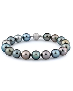 9-10mm Tahitian South Sea Multicolor Pearl Bracelet - AAAA Quality