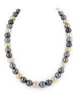 9-11mm Tahitian & Golden South Sea Multicolor Pearl Necklace - AAAA Quality