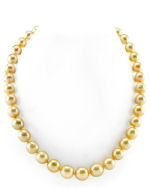 9-12mm Oval-Shaped Golden South Sea Pearl Necklace