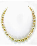 9-12mm Golden South Sea Pearl Necklace