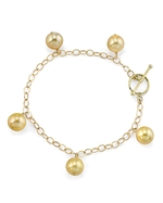 9mm Golden South Sea Pearl Tincup Bracelet