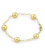 9-10mm Golden South Sea Pearl Tincup Bracelet