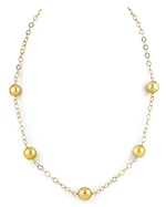 9-10mm Golden South Sea Pearl Tincup Necklace