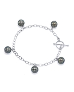 9mm Tahitian Pearl Dangling Tincup Bracelet
