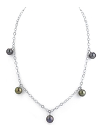 9mm Dangling Tincup Tahitian Multicolor Pearl Necklace