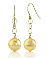 Golden Pearl Dangling Tincup Earrings