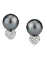 Tahitian Heart-Shape Diamond Earrings