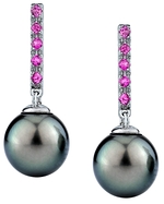 Tahitian Pearl and Sapphire Earrings