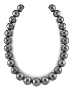 CERTIFIED 15-17.3mm Black Tahitian South Sea Pearl Necklace
