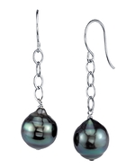 Tahitian Baroque Pearl Dangling Tincup Earrings