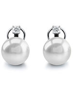 South Sea Pearl Diamond Leverback Stud Earrings