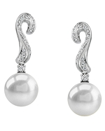 South Sea Pearl & Diamond Hook Earrings