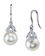 White South Sea Pearl & Diamond Alice Earrings