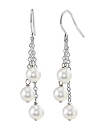 White Akoya Pearl Cluster Earrings 