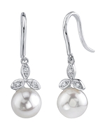 Akoya Pearl & Diamond Stephanie Earrings- Choose Your Pearl Color